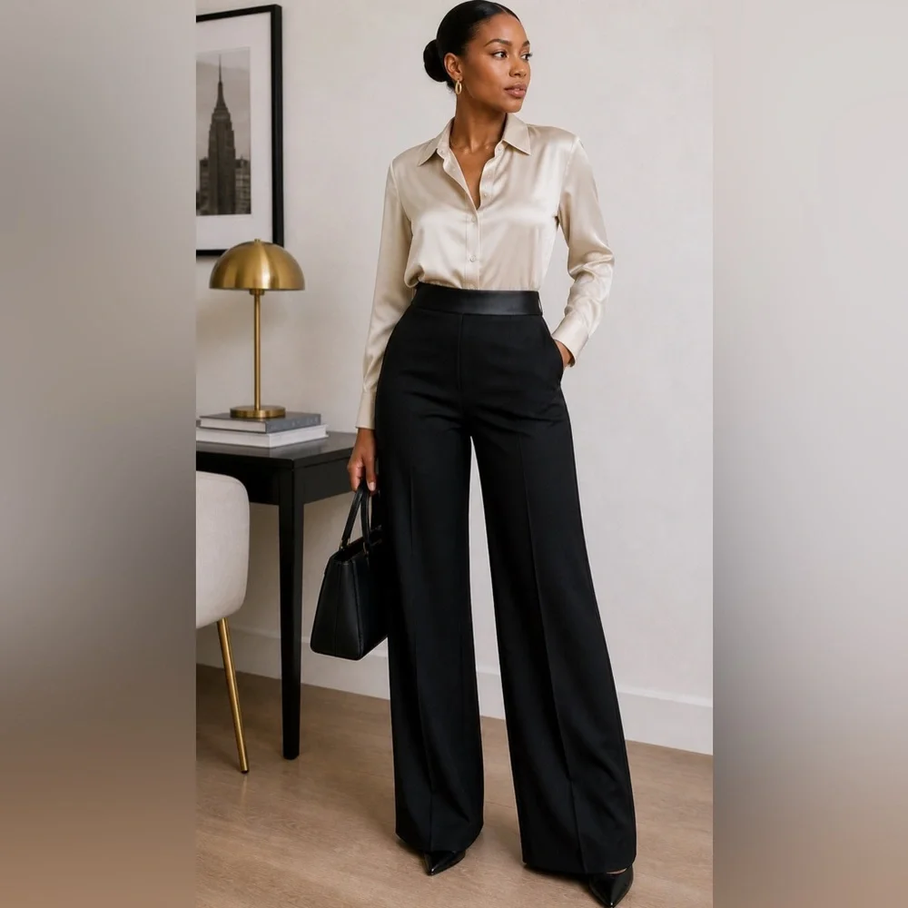 EUC Talbots Black Heritage Women's Straight-Leg Dress Trousers